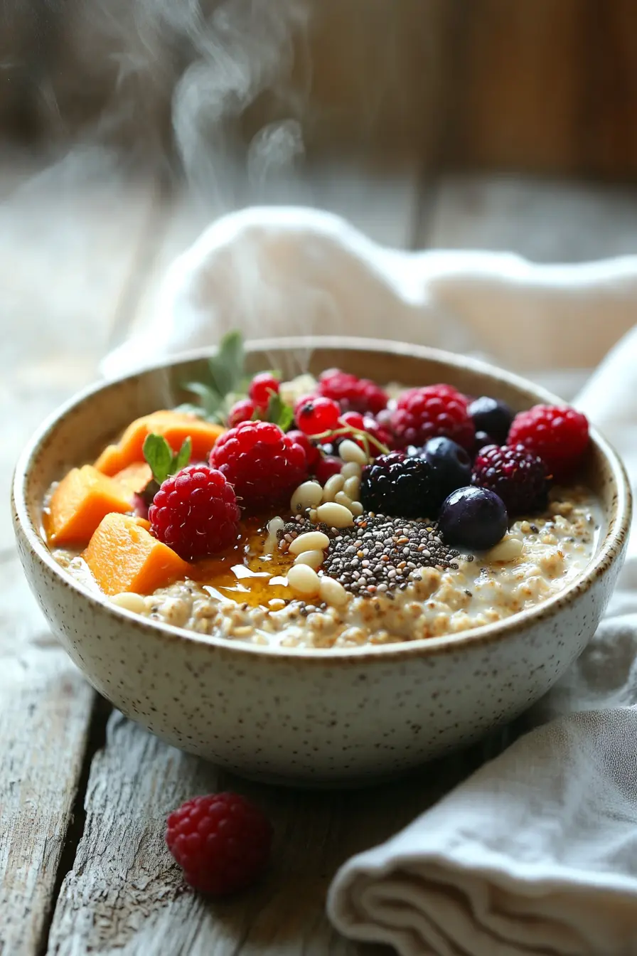 Astuce saine porridge aux graines petit dejeuner riche en fibres et saveurs