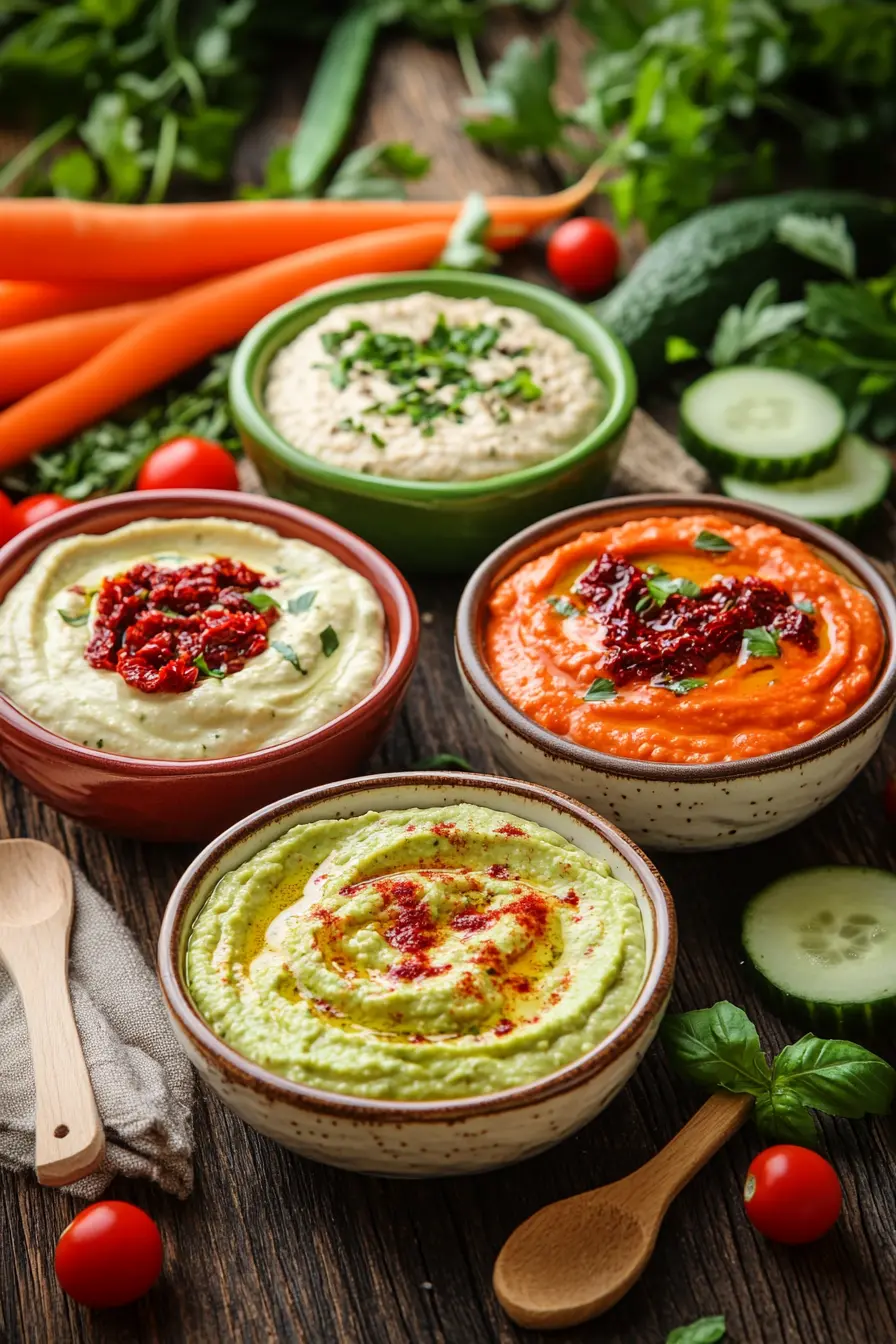 Decouvrez des trempettes vegan faciles et rapides pour vos aperitifs sains