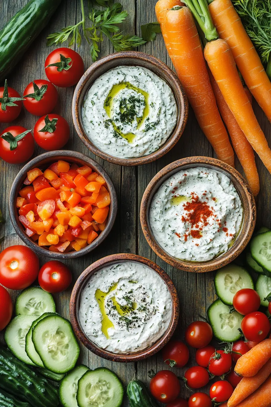 Decouvrez les trempettes aux legumes fraiches pour des aperitifs sains