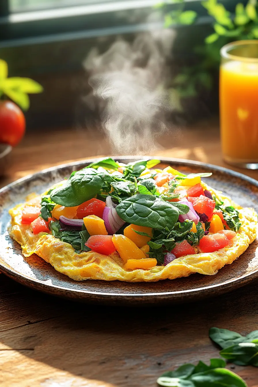 Preparez une omelette legumes petit dejeuner equilibre simple et delicieuse