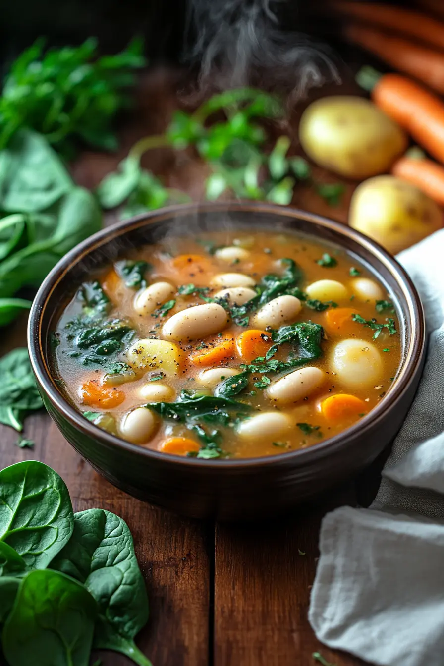 Preparez une soupe sante pour repas du soir riche en ingredients naturels