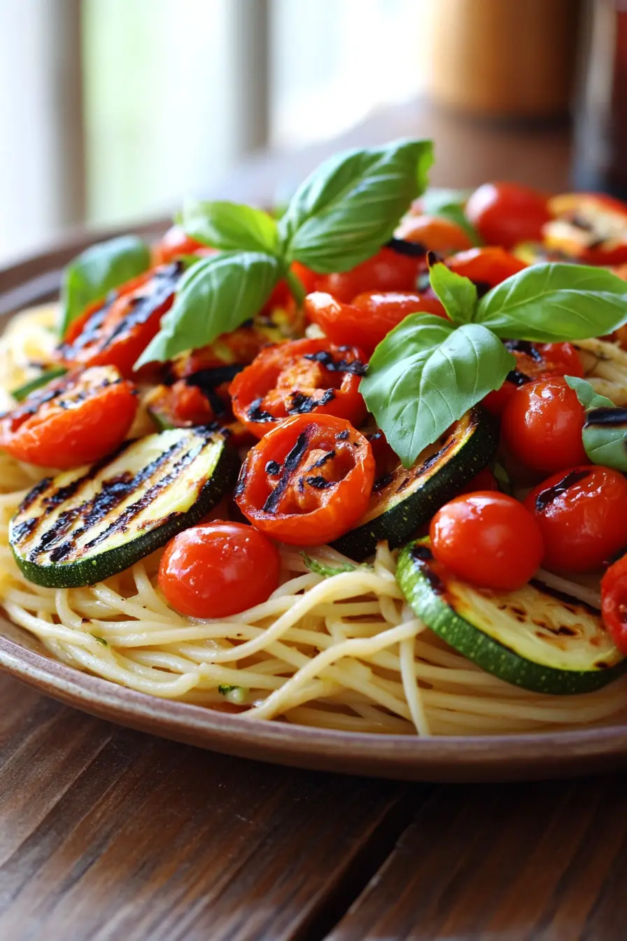 Recette de pates aux legumes grilles faciles pleine de fraicheur