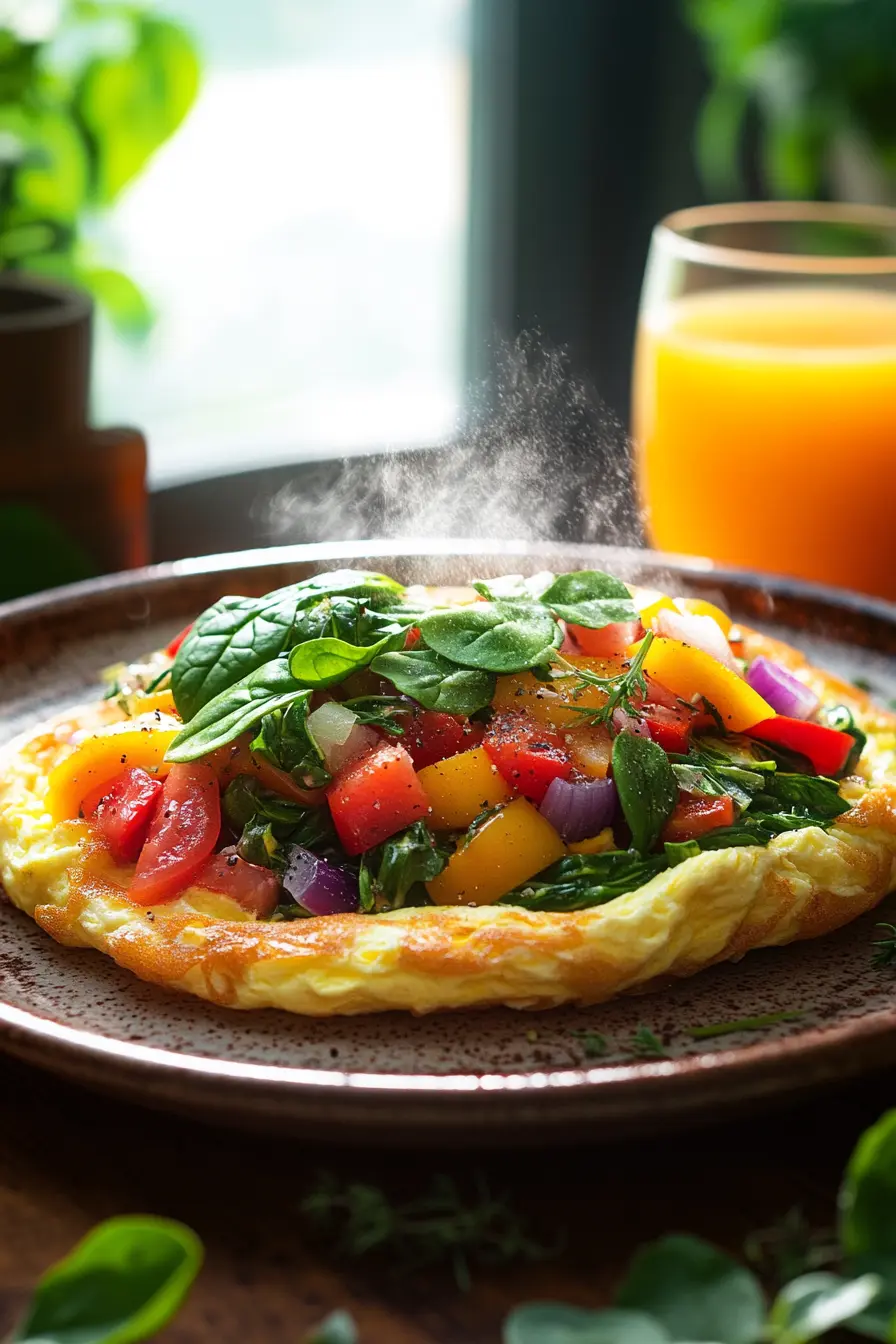 Recette domelette legumes petit dejeuner equilibre savoureuse et saine