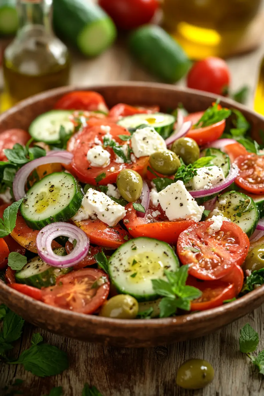 Salades mediterraneennes fraiches et legeres pour un repas equilibre
