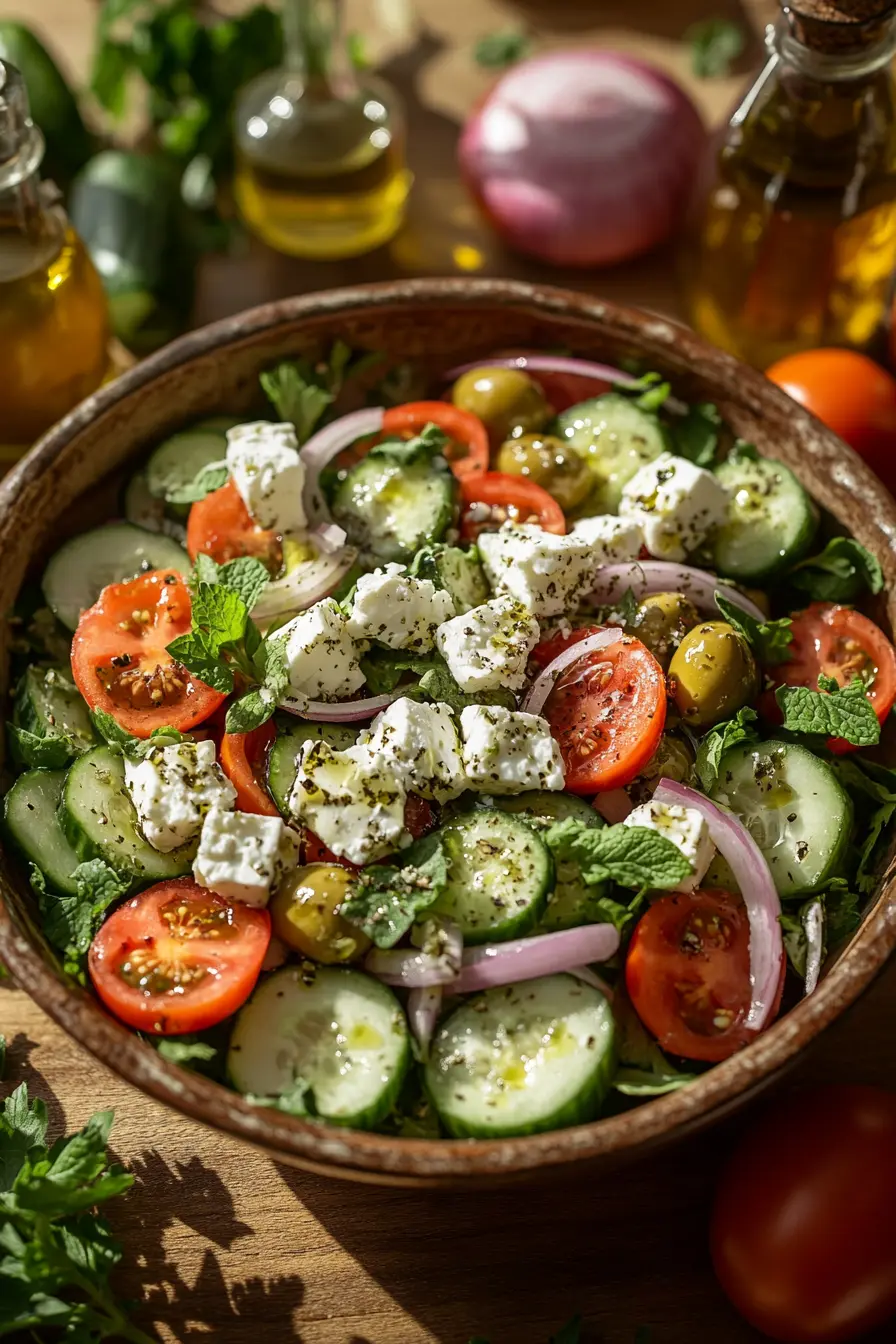 Salades mediterraneennes fraiches et legeres pour une alimentation saine
