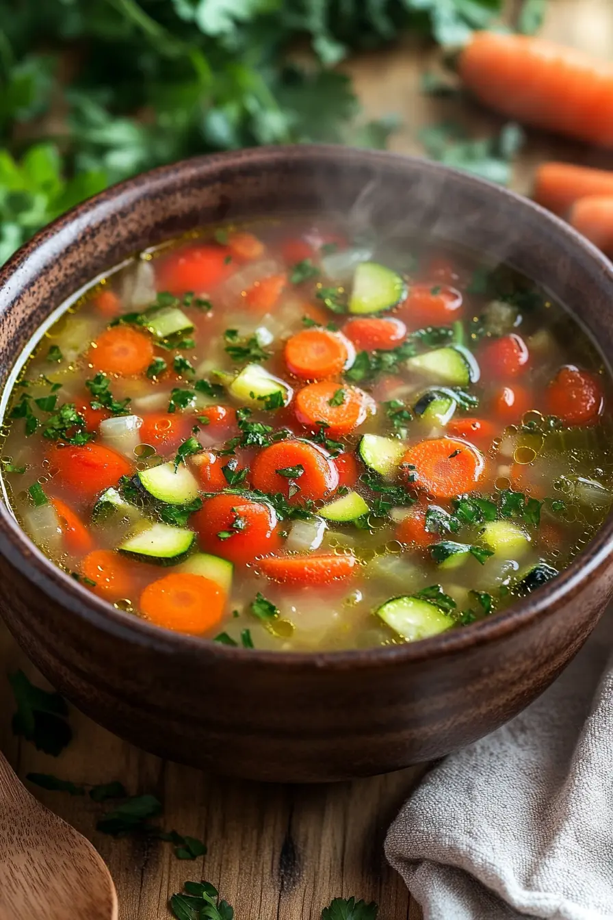 Savourez une soupe maison facile sans viande pleine dingredients sains