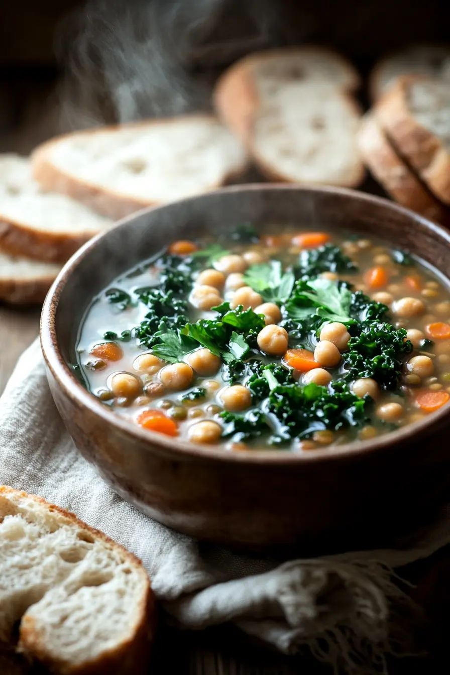 Savourez une soupe vegetarienne riche en proteines aux ingredients naturels